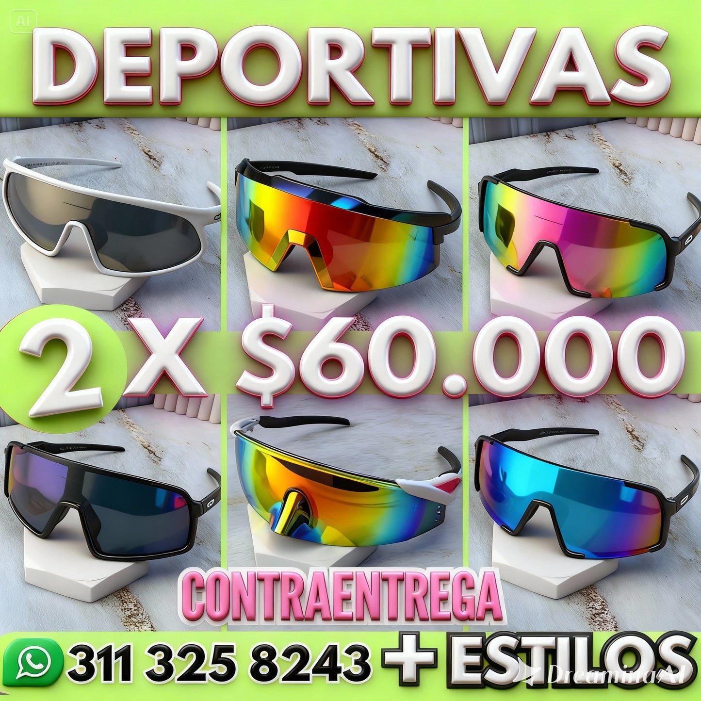 GAFAS DEPORTIVAS PARA TODOS LOS ESTILOS😎 COLORES DISPONIBLES +200 REFERENCIAS
