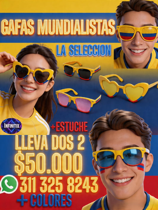 GAFAS PARA EL MUNDIAL DE LA SELECCION COLOMBIA